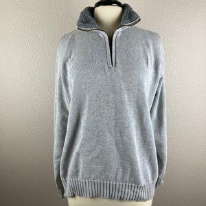 Oscar De La Renta Gray Half-Zip Sweater - M